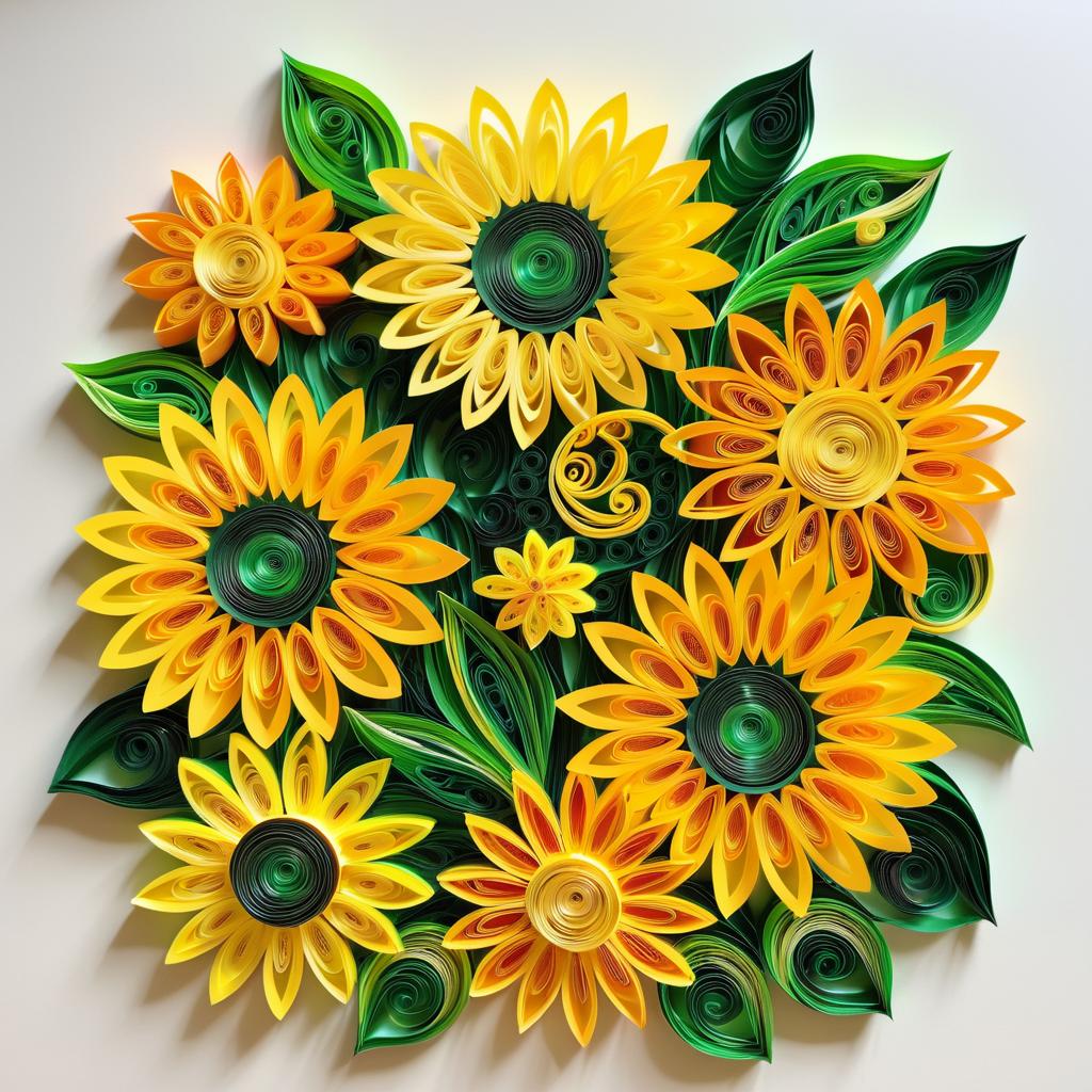 Vibrant Sunflower Paper Quilling Art