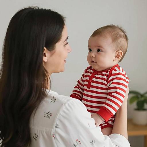 Mother and Baby in a Cozy Setting