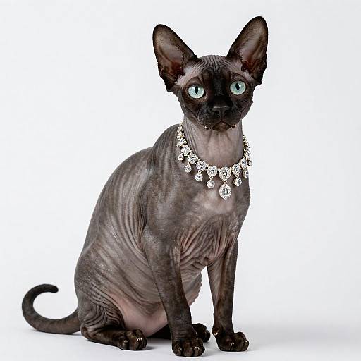 Elegant Studio Portrait of a German Rex Cat