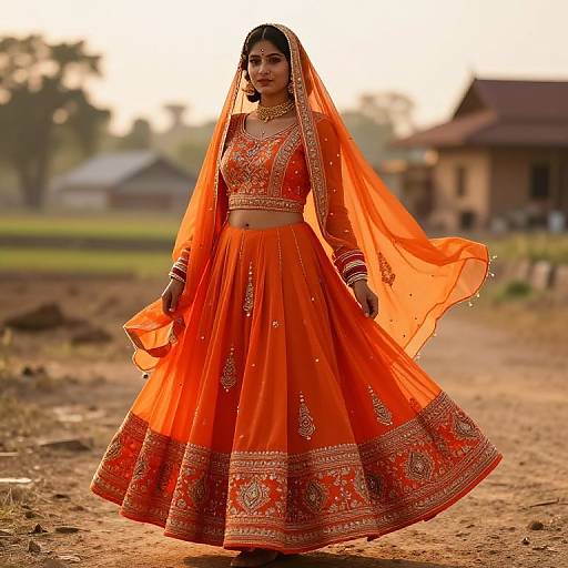 Saffron Indian Attire in Breeze