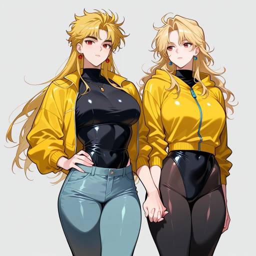 Genderswap Jonathan Joestar with Blonde Girls