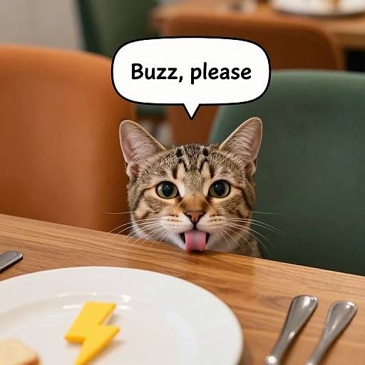 Curious Tabby Cat at Cozy Dining Table