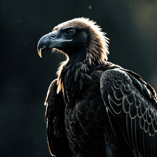 Dramatic Backlit Vulture Portrait Dramatic Backlit Vulture Portrait