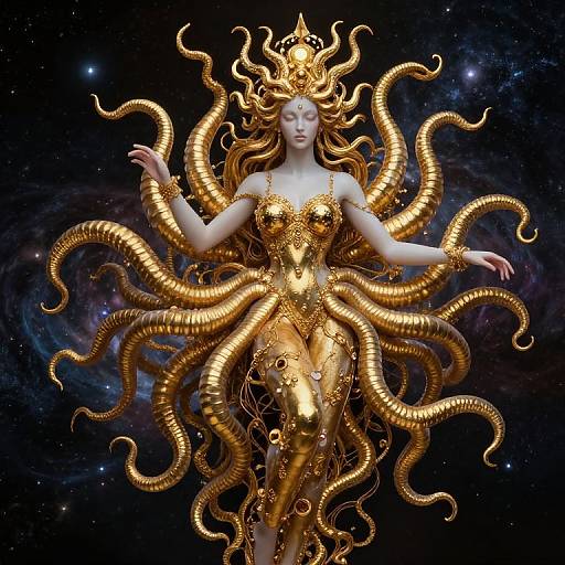 Psychedelic Medusa in Cosmic Fantasy