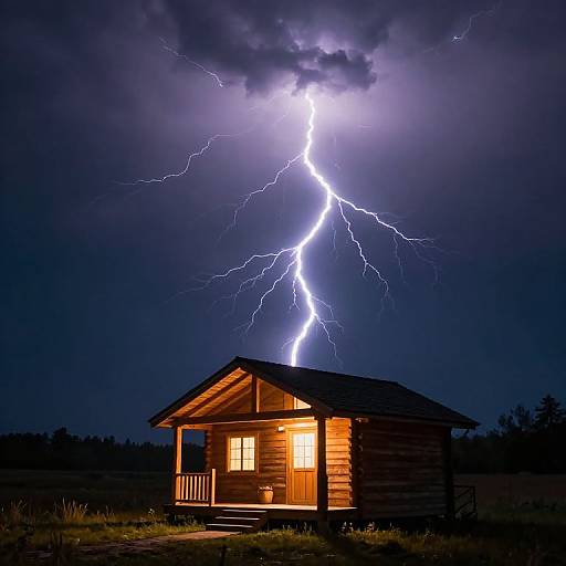 Luminous Cabin with Upward Lightning