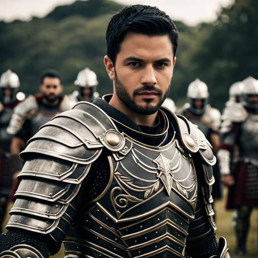 Man in Detailed Gladiator Armor