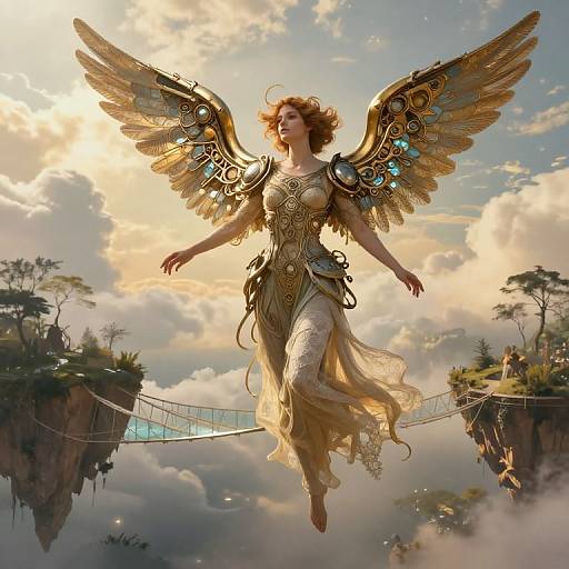 Art Nouveau Woman with Mechanical Wings