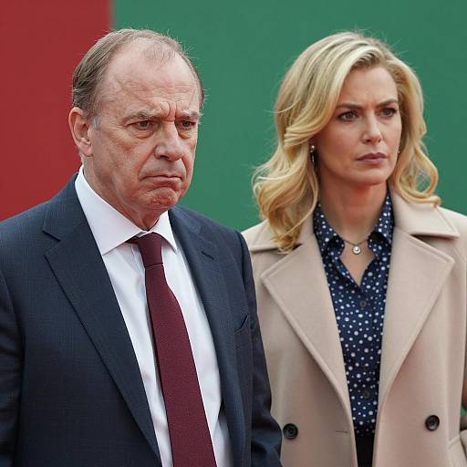 Concerned Man and Serious Woman Portrait