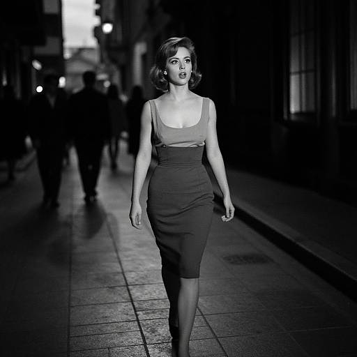 1960s Noir Style Monochrome Portrait