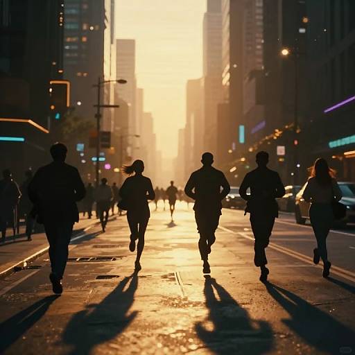 Cyberpunk Cityscape at Golden Hour