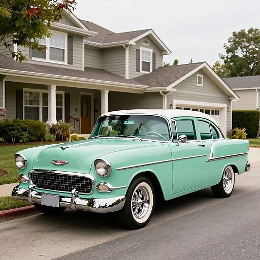 1955 Chevrolet 210 in Suburban Setting