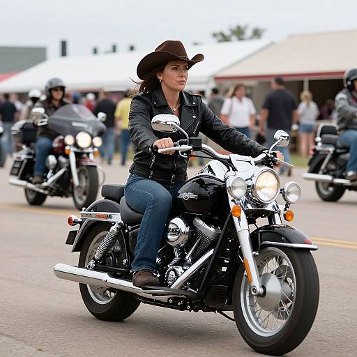 Confident Woman Rider at Sturgis Rally