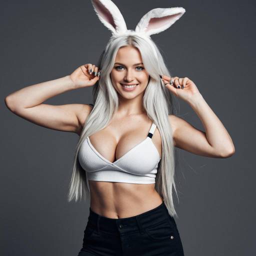 Blonde Woman in Bunny Ears Costume