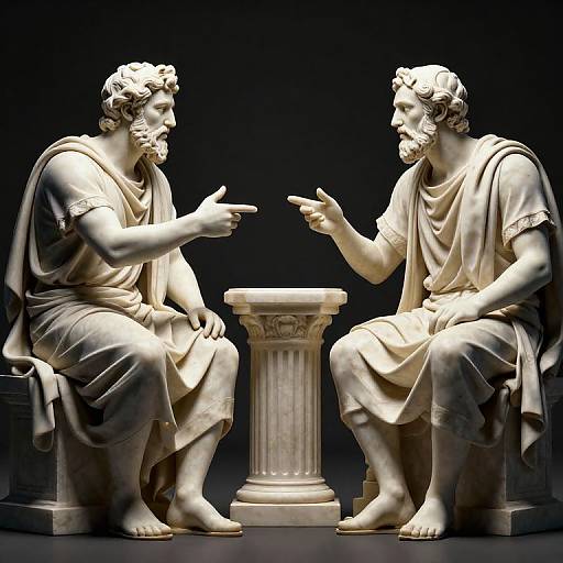 Dramatic 3D Philosophers' Debate Scene