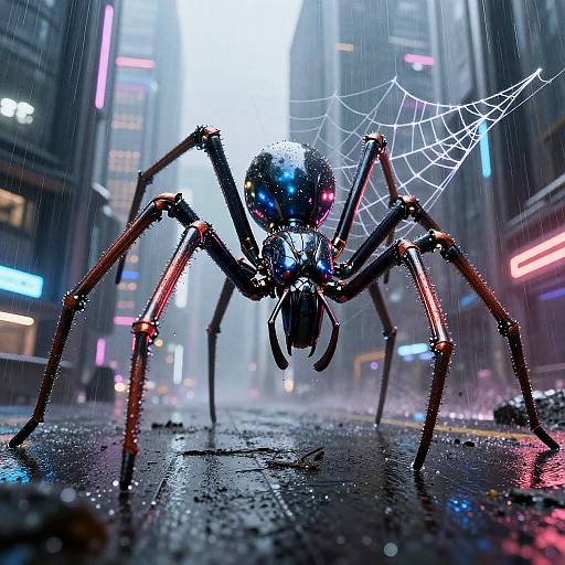 Cybernetic Spider Pokemon in Neon City