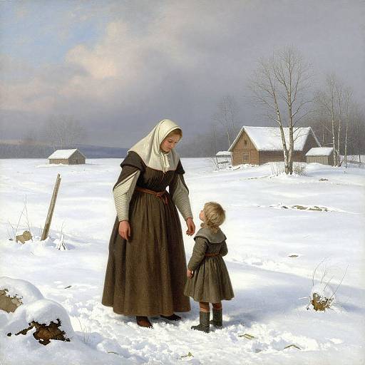 Winter Landscape with Peasant Family