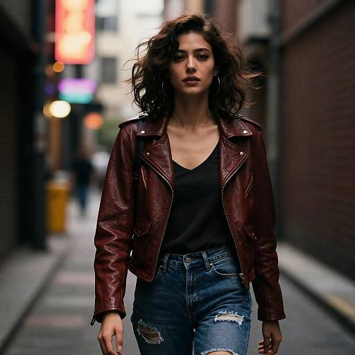 Neon Alley Shadow Cinematic Portrait