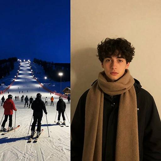 Night Skiing and Introspective Portrait