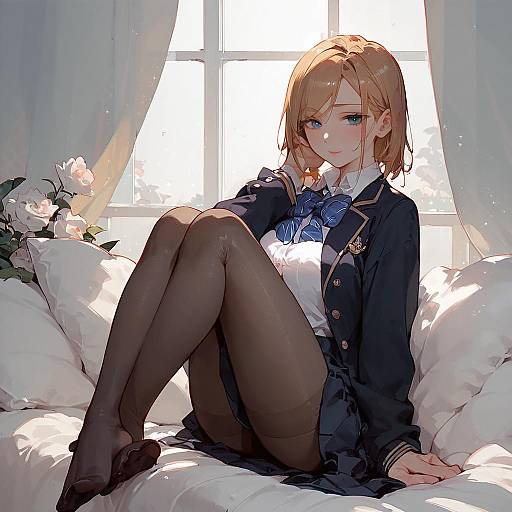 Anime Girl Kugisaki Nobara Sitting