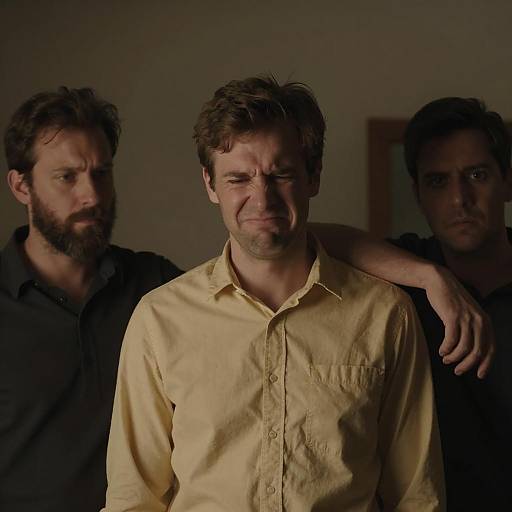 Tense Atmosphere in Dimly Lit Room