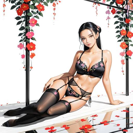 Athletic Woman in Elegant Lingerie Pose