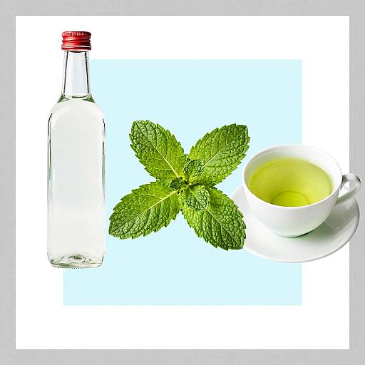 Mint Tea Digital Collage Composition