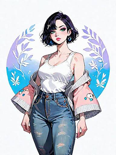 Stylish Woman in Casual Chic Outfit