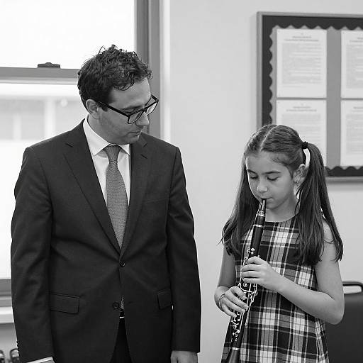 Music Lesson with Clarinet and Teacher