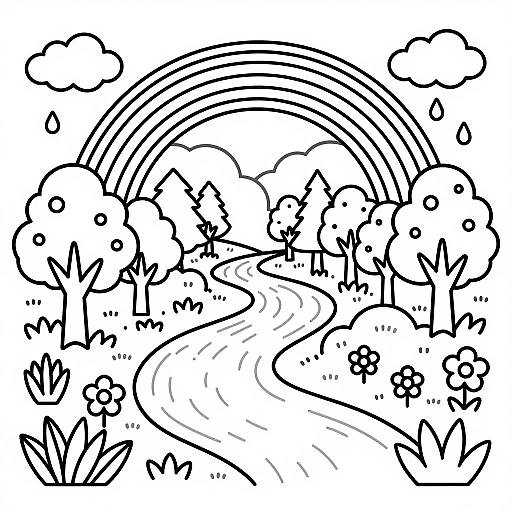Black and White Nature Coloring Page