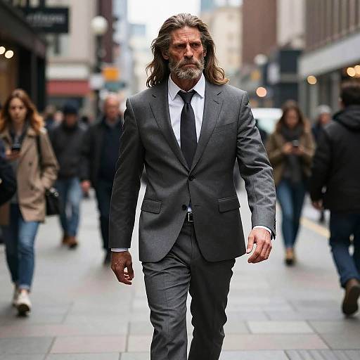 Neanderthal in Modern City Suit