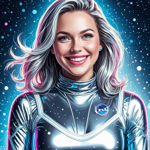 Vibrant Silver Astronaut Illustration