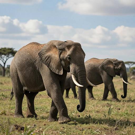 Elegant Elephants in Savanna Landscape