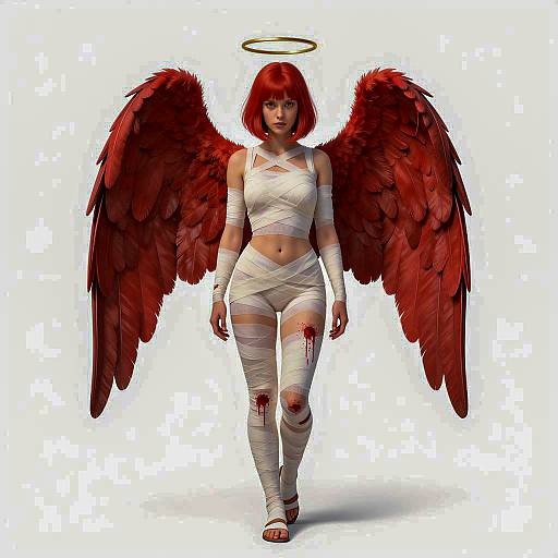 Red-Winged Angel Illustration Concept