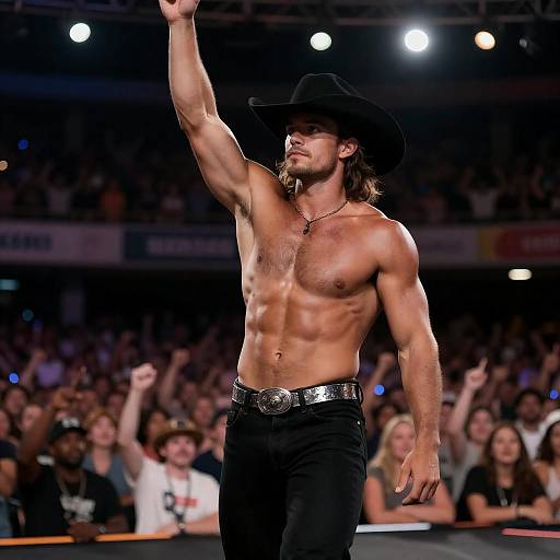 Dynamic Cowboy Performance Under Stage Lights