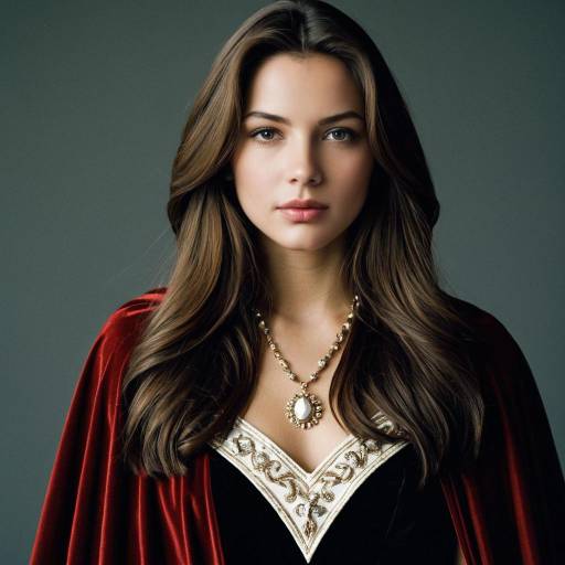 Young Woman in Medieval Costume with Necklace