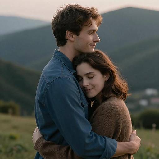 Evening Embrace in a Mountain Landscape