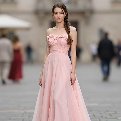 Western Style Pink Prom Dress Portrait