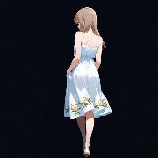 Chic Woman in Flowy Sundress Silhouette Chic Woman in Flowy Sundress Silhouette