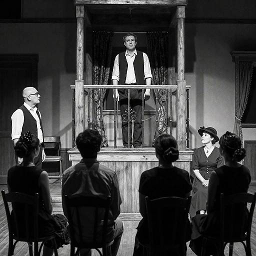 Black and White Stage Play Scene