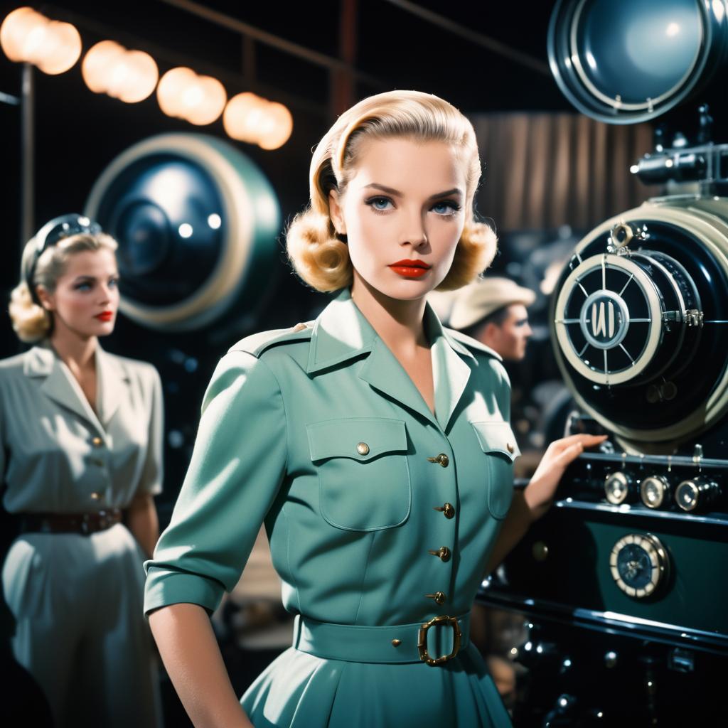 Grace Kelly in Vintage Dieselpunk Aesthetic