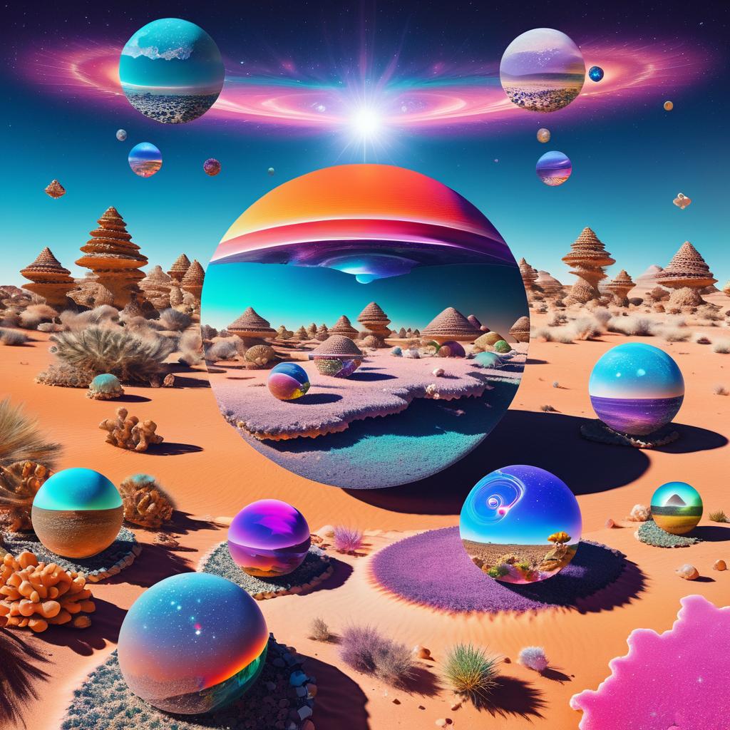 Psychedelic Surrealism: Collage of Cosmic Wonders