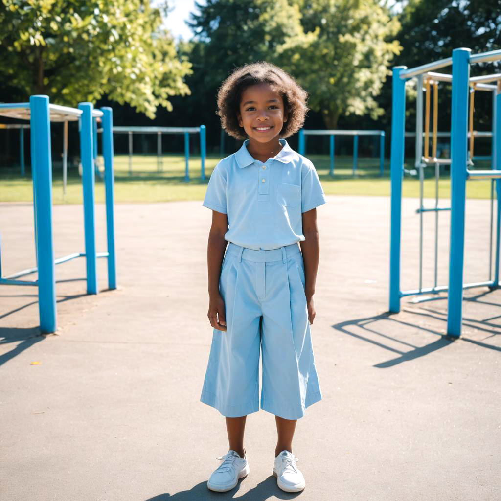 Sunny Playground Scene with Young Girl