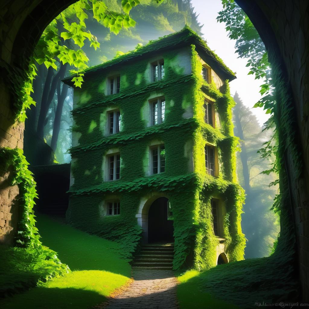 Ethereal Forgotten Castle in the Forest