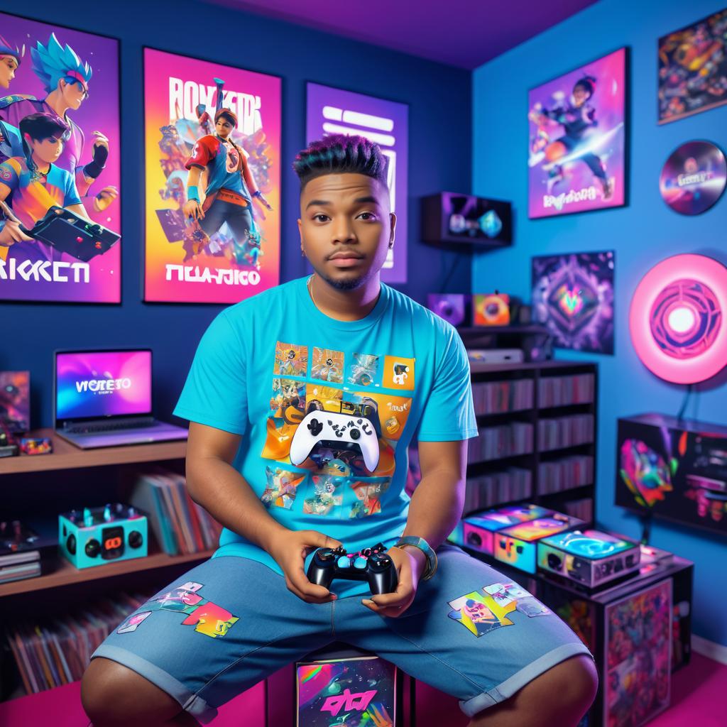 Vibrant Gaming Den with Enthusiast