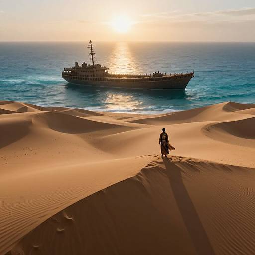 Surreal Desert Ocean Sunken Vessel