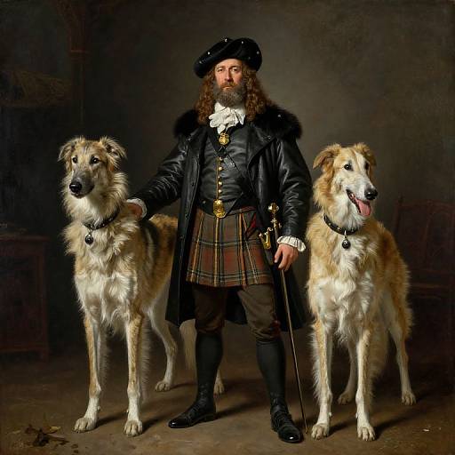 Noble Irish Wolfhound Trio Portrait