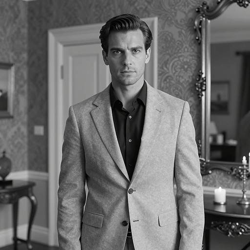 Elegant Man in Ornate Room Portrait