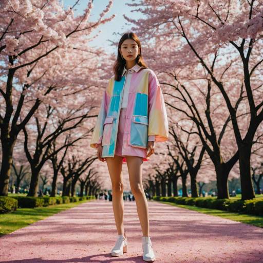 High Fashion Portrait in Cherry Blossom Park