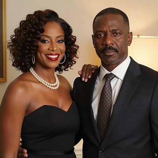 Elegant Black Couple in Warm Light
