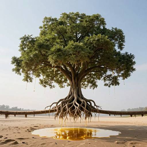 Ethereal Tree Bridging Earth and Sky